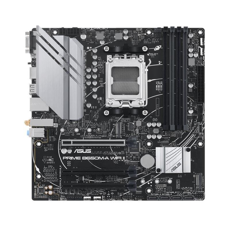 ASUS PRIME B650M-A WIFI II DDR5 6400MHZ 1XVGA 1XHDMI 1XDP 2XM.2 USB 3.2 MATX AM5(AMD AM5 9000/8000/7000 SERİ İLE UYUMLU)