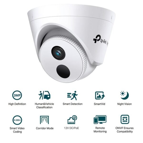 TP-LINK VIGI C430I V1 3MP 2.8MM LENS 30 METRE IR LED İNSAN/ARAÇ ALGILAMA DOME IP KAMERA - Görsel 2