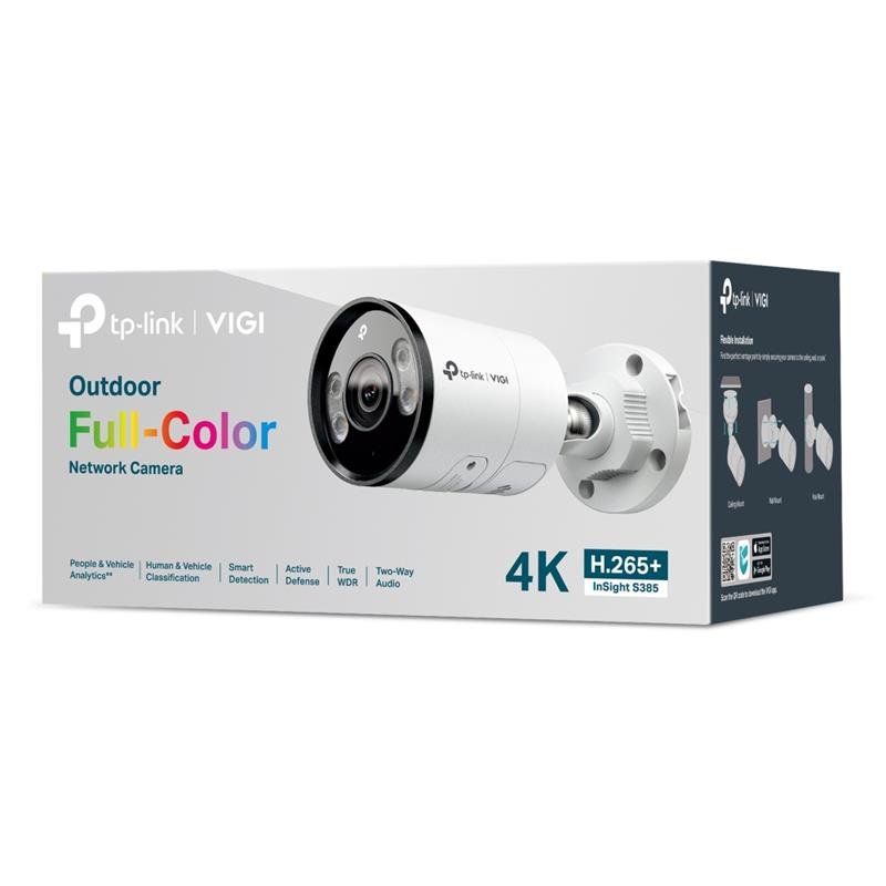 TP-LINK VIGI INSIGHT S385 8MP 2.8MM LENS 30 METRE 7/24 FULL COLOR İNSAN/ARAÇ ALGILAMA DAHİLİ MİKROFON IP67 BULLET KAMERA - Görsel 4