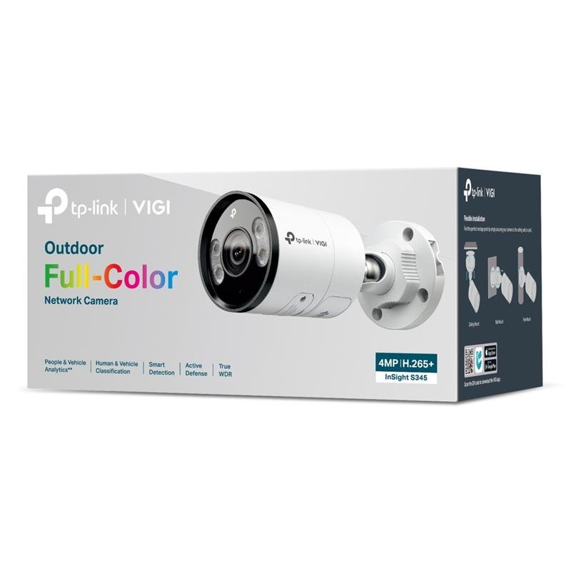 TP-LINK VIGI INSIGHT S345 4MP 2.8MM LENS 30 METRE 7/24 FULL COLOR İNSAN/ARAÇ ALGILAMA ÇİFT YÖNLÜ KONUŞMA BULLET KAMERA - Görsel 4