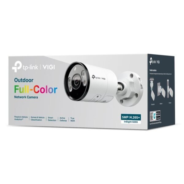 TP-LINK VIGI INSIGHT S355 5MP 2.8MM LENS 30 METRE 7/24 FULL COLOR İNSAN/ARAÇ ALGILAMA DAHİLİ MİKROFON IP67 BULLET KAMERA - Görsel 4