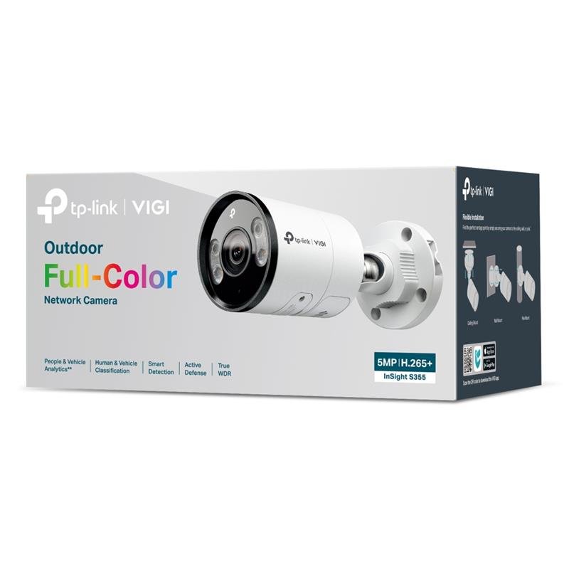 TP-LINK VIGI INSIGHT S355 5MP 2.8MM LENS 30 METRE 7/24 FULL COLOR İNSAN/ARAÇ ALGILAMA DAHİLİ MİKROFON IP67 BULLET KAMERA - Görsel 4