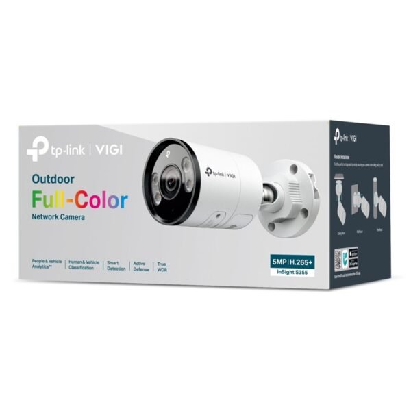 TP-LINK VIGI INSIGHT S355 5MP 4MM LENS 30 METRE 7/24 FULL COLOR İNSAN/ARAÇ ALGILAMA DAHİLİ MİKROFON IP67 BULLET KAMERA - Görsel 4