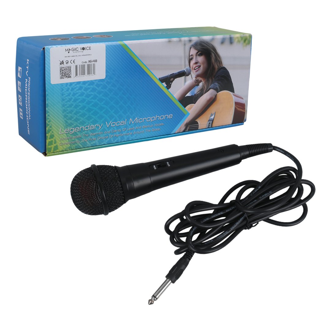 MAGICVOICE MV-901 DİNAMİK PROFESSIONAL KABLOLU EL MİKROFONU (2.5 METRE KABLOLU) - Görsel 3