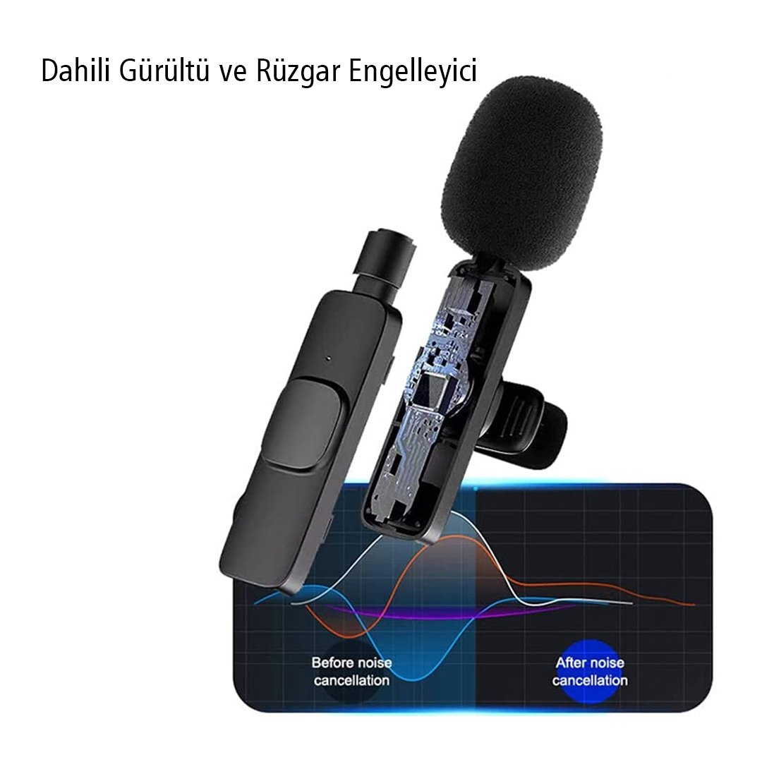 MAGICVOICE MV-24865 KABLOSUZ TYPE-C VLOGGER YAKA MİKROFONU (ANDROİD-GOPRO-OSMO ACTION-IPHONE-IPAD) - Görsel 3