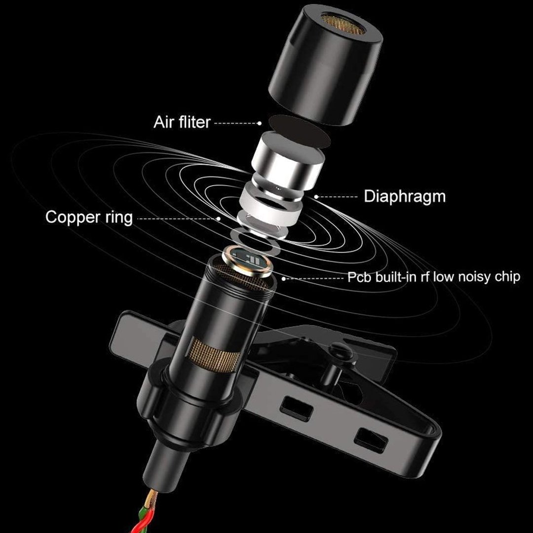 HAIKI HK-301 3.5mm Jack Kablolu Youtuber Yaka Mikrofonu 1.5 Metre - Görsel 4