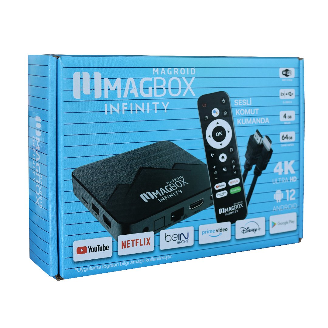 MAGBOX MAGROID INFINTY 64 GB HDD 4 GB RAM BLUETOOTH 5G SES KOMUT KUMANDALI DAHİLİ WİFİ ANDROID TV BOX - Görsel 3