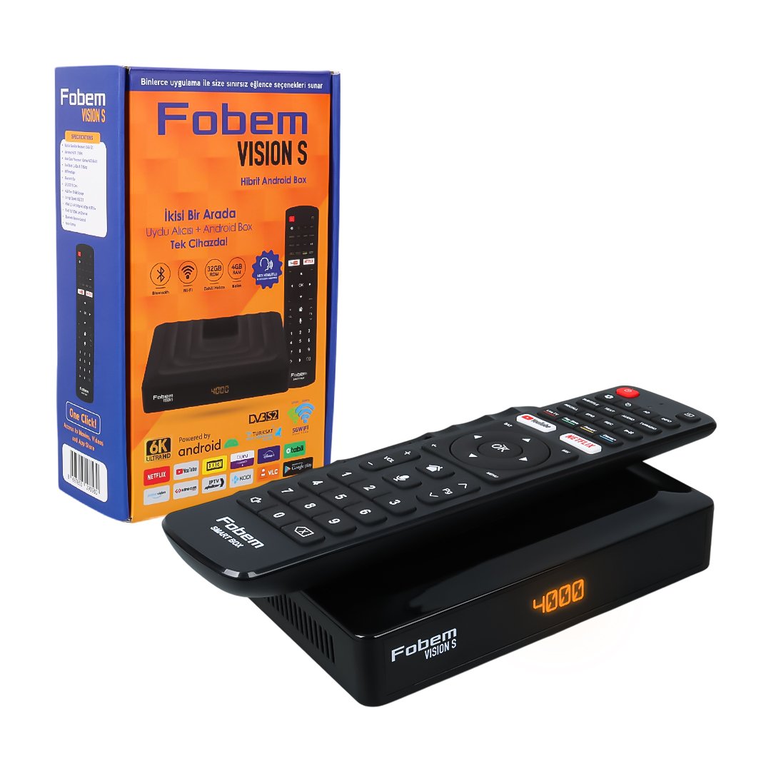 Fobem Vision S Hibrit Ses Komutlu Android 14 TV Box (4GB/32GB, Tunerli) - Görsel 4