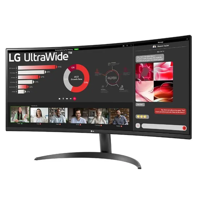 34 LG 34WR50QC-B VA 5MS 100HZ 2XHDMI DP QHD 3440X1440 FREESYNC CURVED VESA SIYAH - Görsel 2