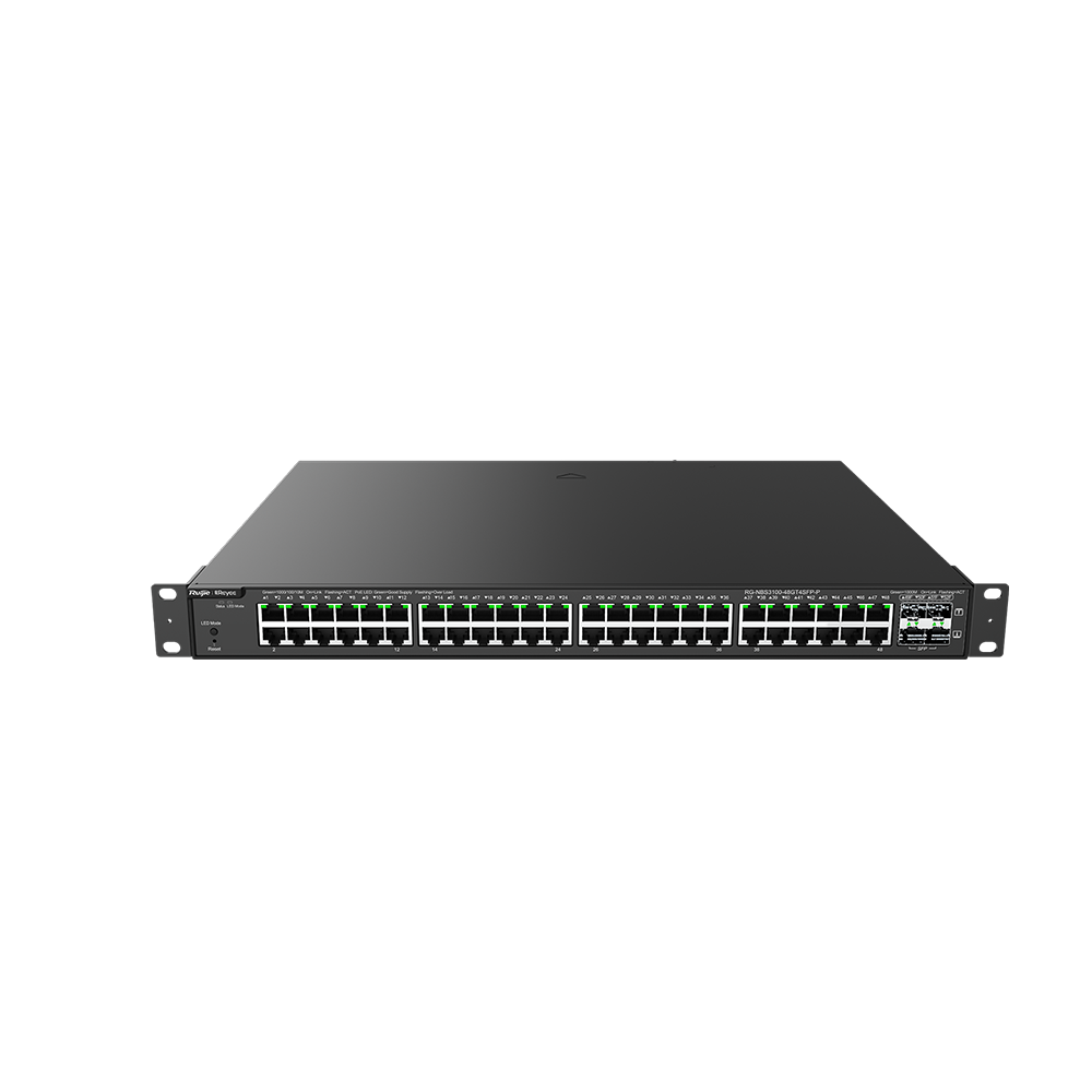 RUIJIE REYEE RG-NBS3100-48GT4SFP-P 48 Port Gigabit PoE+ Yönetilebilir Rackmount Switch