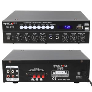MAGICVOICE MV-510 50 WATT USB/SD/BLUETOOTH 2 MİK.,ECO LU+2SD 2061*2 Lİ UK'LI GİRİŞLİ HAT TRAFOLU ANFİ