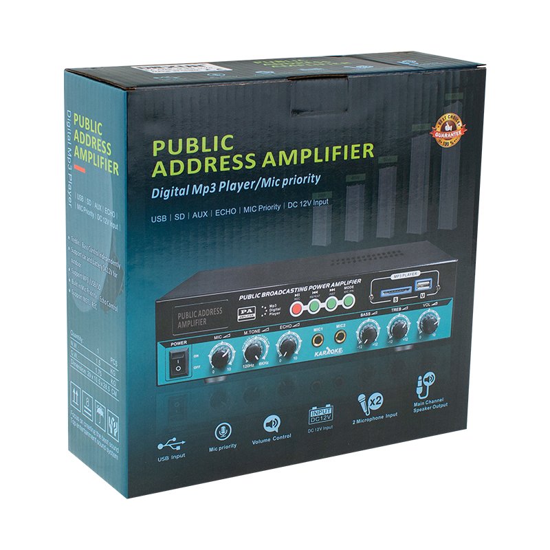 DEXUN D-70 50 WATT 100V-70V 4-16 OHM USB-SD-AUX-BLUETOOTH DESTEKLİ HAT TRAFOLU ANFİ - Görsel 3