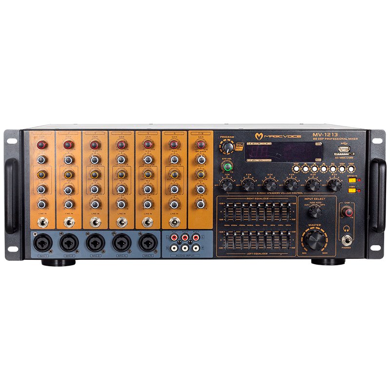 MAGICVOICE MV-1213 USB Bluetooth RMS 100W Max 800W 6 Bölgeli 70-100V 4-16 Ohm Trafolu Mixer Küp Anfi - Görsel 2