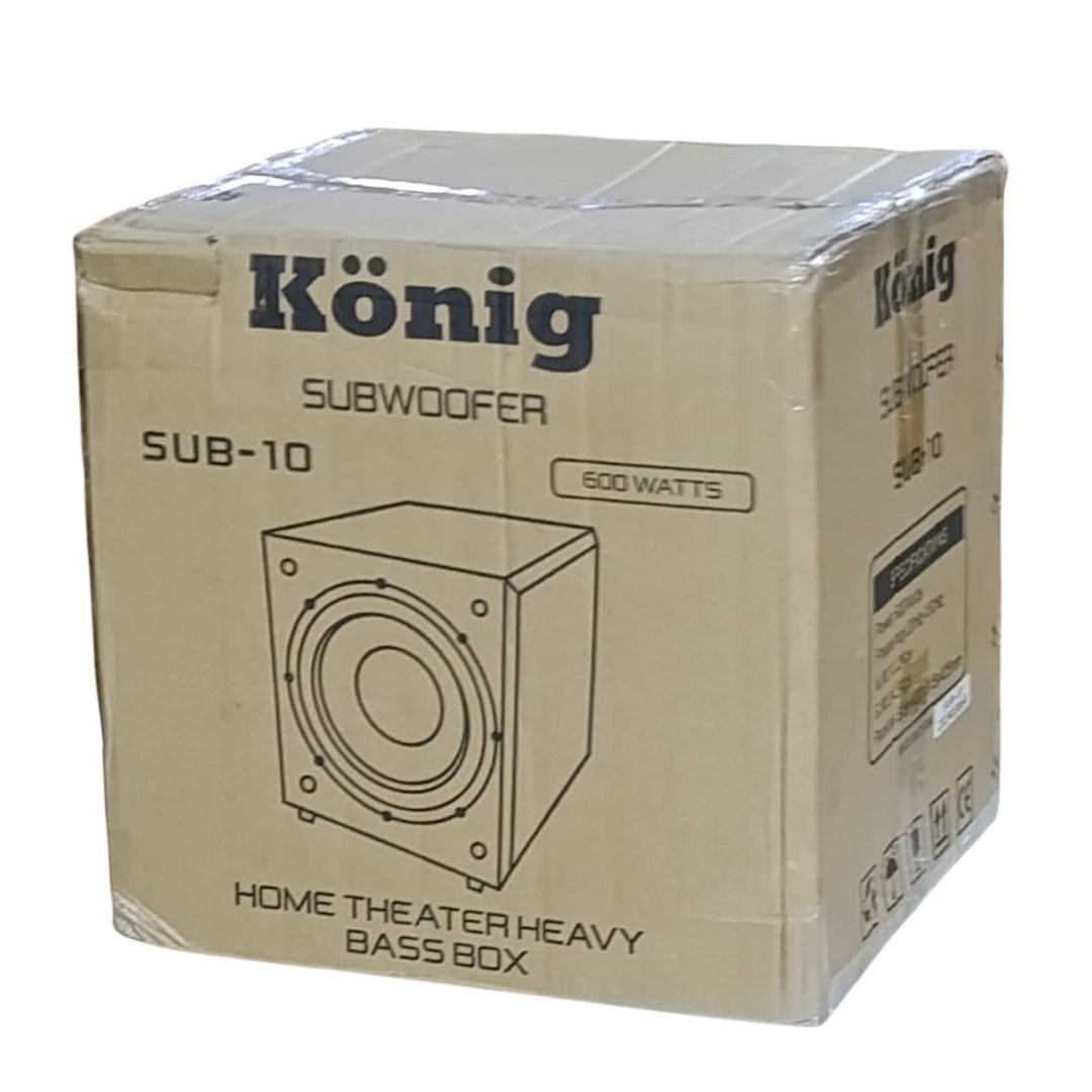 KÖNİG SUB-10 600 WATT 4 OHM 10" AKTİF SUB BASS HOPARLÖR - Görsel 3