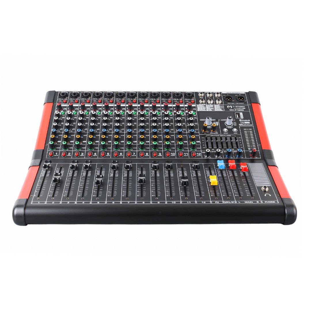 MAGICVOICE MV-P1200 12 Kanal USB Bluetooth Deck Mixer - Görsel 2