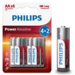 Philips LR6P6BP/10 LR6 Mignon 1.5 Volt 4+2 Power Alkaline AA Kalem Pil (6'li Paket)